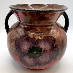 H & K Tunstall Viola pattern Twin handle vase - signed